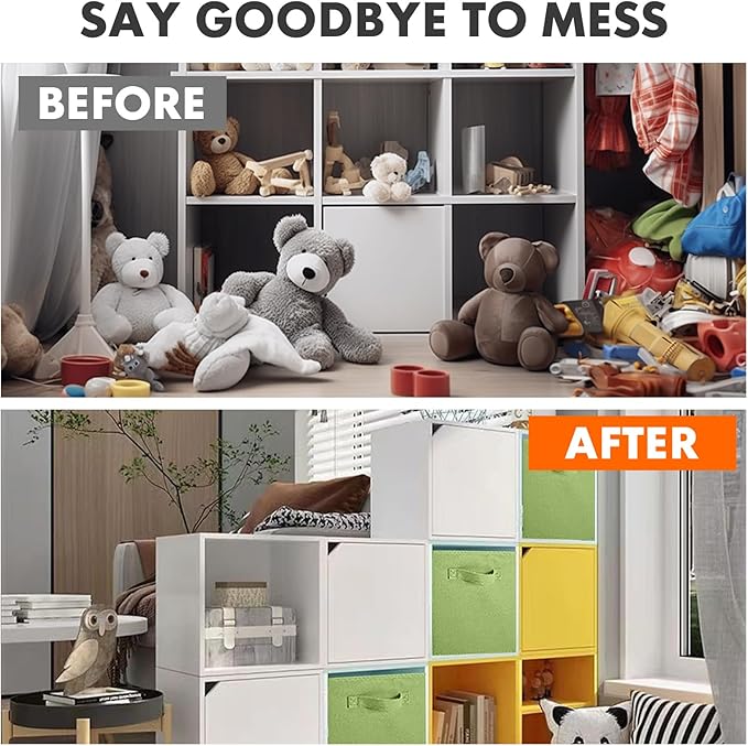 Storage Bins, Foldable Fabric Storage Cubes And Cloth Storage Organizer Drawer For Closet And Toys Storage, 2 Pack (Green)