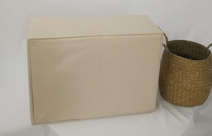 Storage Bin for Shelves Rectangle Closet Baskets Foldable Box with Handles Beige Shelf Baskets Toy Boxes for Home Office Car Dormroom